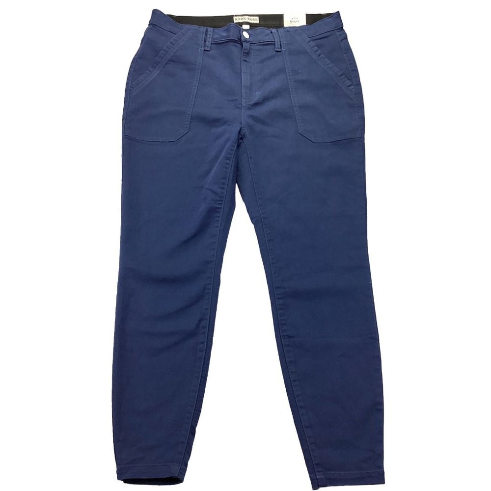 Knox Rose Mid Rise Ankle Skinny Women’s Pants Size 14 W Blue Stretch
